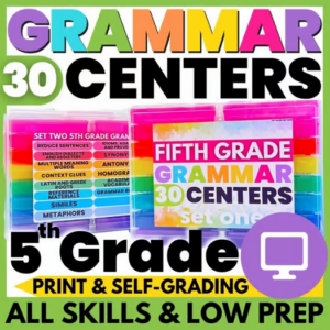 Make grammar practice fun with this set of thirty 5th Grade Grammar Games