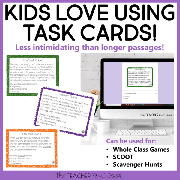 FREE-Context-Clues-Print-and-Digital-Task-Cards-for-2nd-6th -Grades-by-The-Teacher -Next-Door