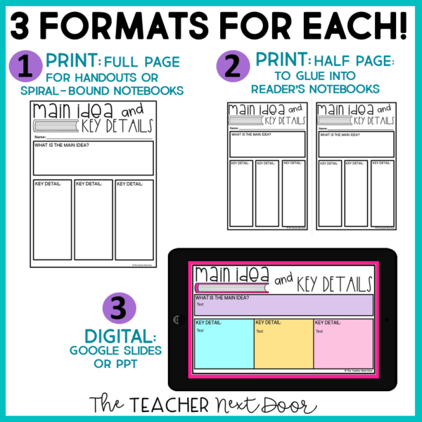 Graphic Organizers for Reading Skills in Fiction and Nonfiction Formats