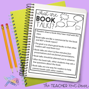Share Time Book Talk Anchor Chart for Reading Workshop