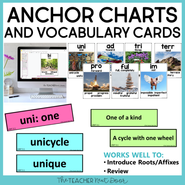 Greek & Latin Roots, Prefixes, and Suffixes Vocabulary YEARLONG Bundle for 3rd grade