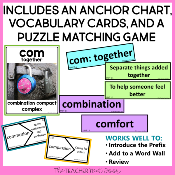 4th grade Greek Latin Vocabulary Anchor Charts, Vocabulary Cards and Games