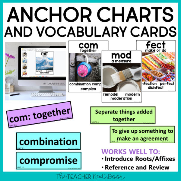 Greek-Latin Vocabulary Unit 1 with Anchor Charts and Vocabulary Cards