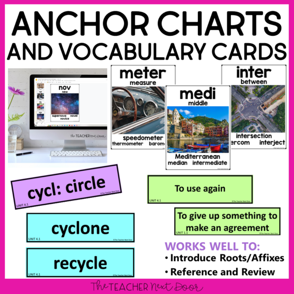Greek-Latin Vocabulary Unit 4 with Anchor Charts and Vocabulary Cards