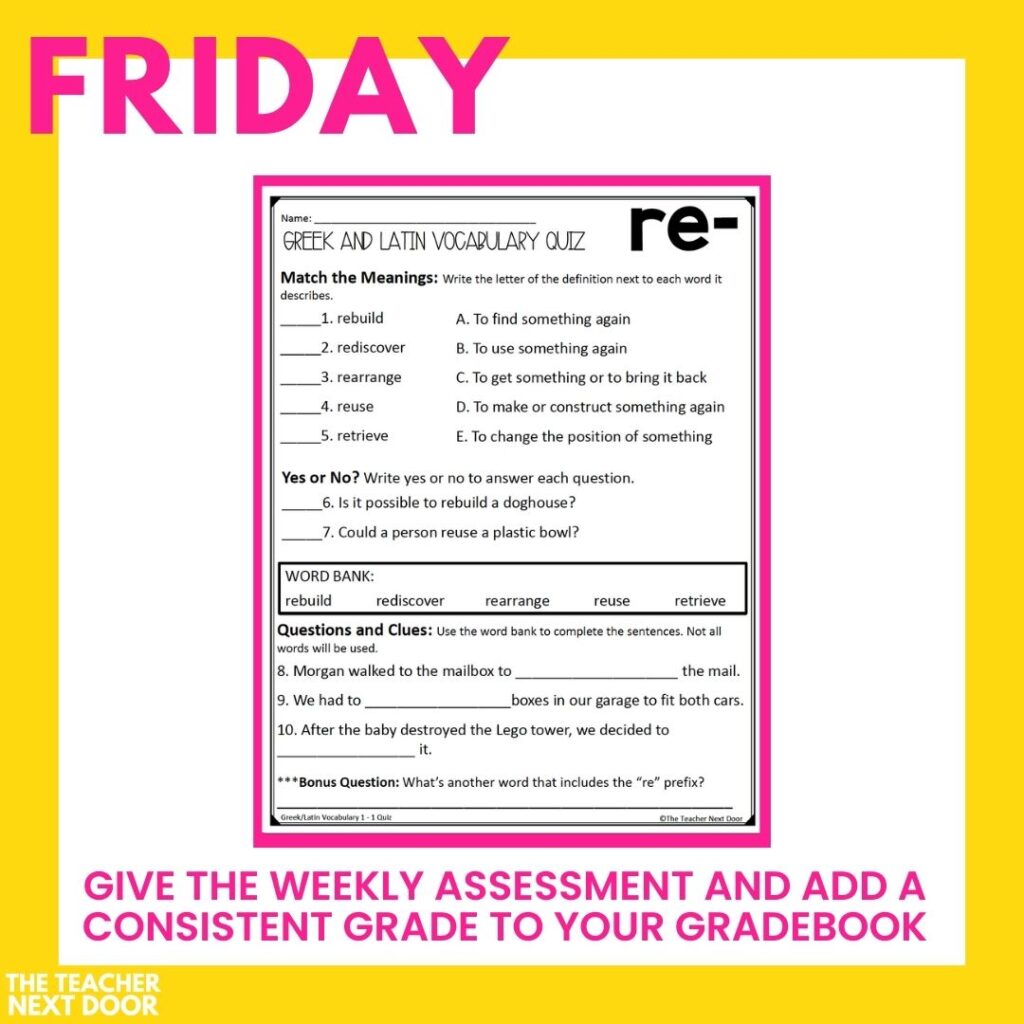 Day 5 - Vocabulary Assessment - Graded Quiz