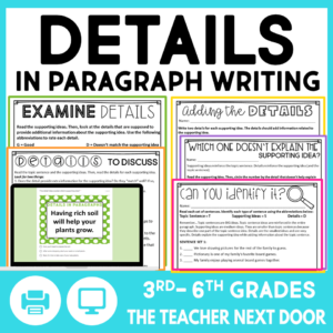 Details in Paragraph Writing