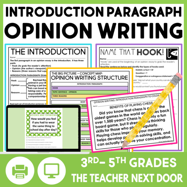 Opinion Writing Introduction Paragraph