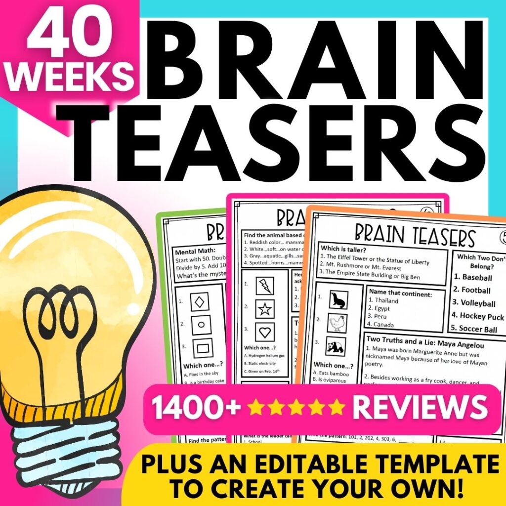 Brain Teasers Printable for Kids